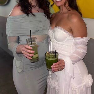 Only worn twice to two different weddings. In excellent condition.